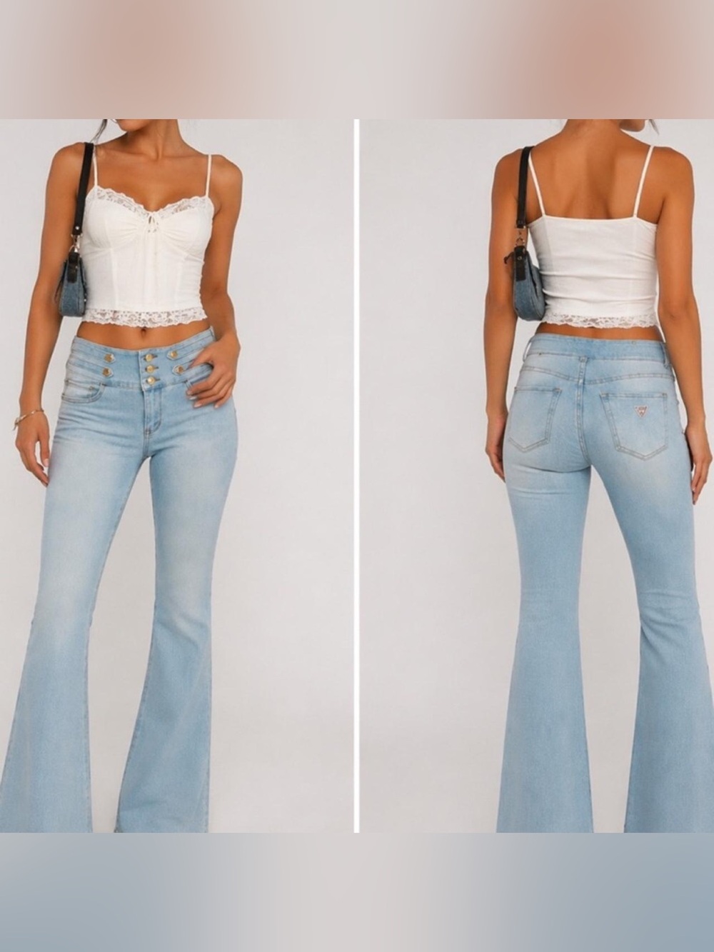 Guess  NWT Guess Light Blue Mid rise Flared Jeans sz 28x32